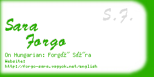 sara forgo business card