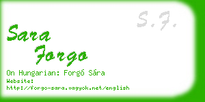 sara forgo business card